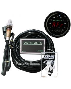 Zeitronix ZT-3 Wideband AFR & ZR-1 Gauge Bundle: O2 Sensor System Black Gauge Red LED Datalogger